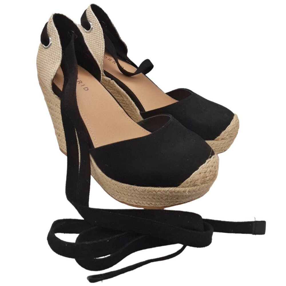 Torrid Ankle Wrap Espadrille Wedge SZ 8.5WW - Picture 2 of 15